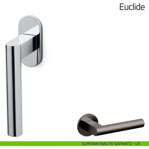 Maniglia per finestra martellina DK Euclide Olivari bassa superantracite satinato