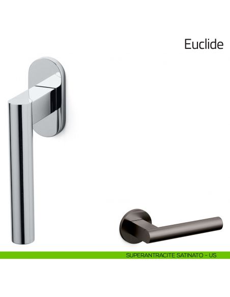 Maniglia per finestra martellina DK Euclide Olivari bassa superantracite satinato