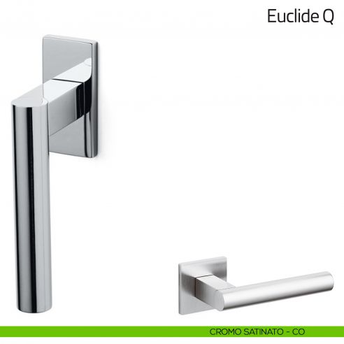 Maniglia per finestra martellina DK Euclide Q Olivari bassa cromo satinato