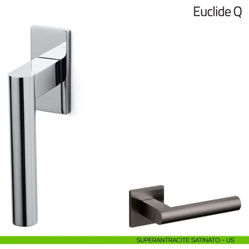 Maniglia per finestra martellina DK Euclide Q Olivari bassa superantracite satinato