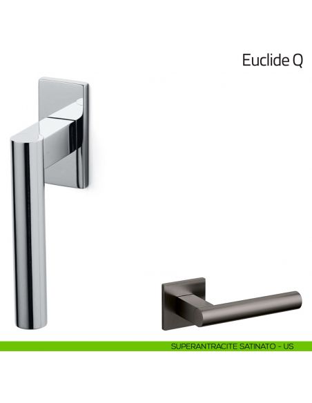 Maniglia per finestra martellina DK Euclide Q Olivari bassa superantracite satinato