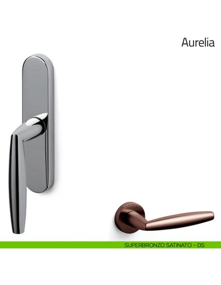 Maniglia per finestra cremonese Aurelia Olivari superbronzo satinato
