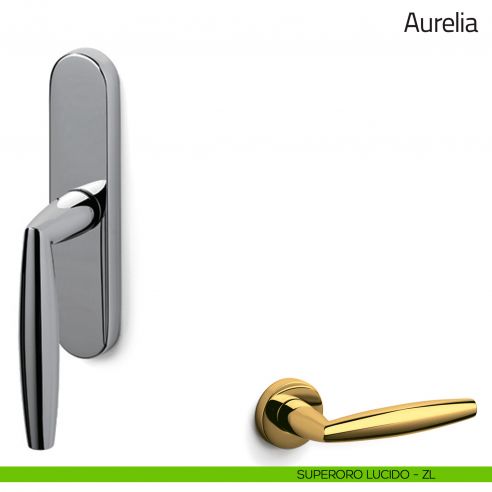 Maniglia per finestra cremonese Aurelia Olivari superoro lucido