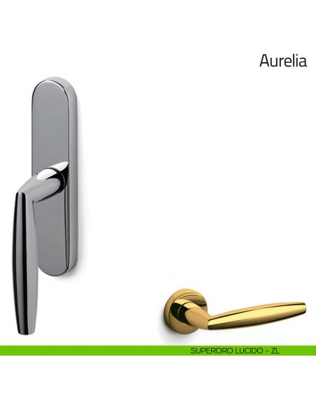 Maniglia per finestra cremonese Aurelia Olivari superoro lucido