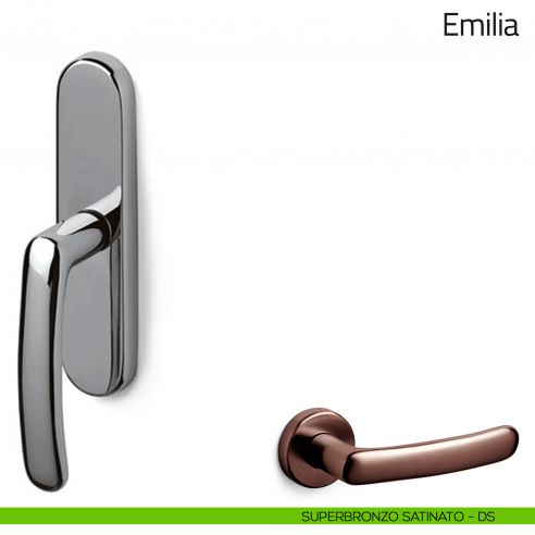Maniglia per finestra cremonese Emilia Olivari superbronzo satinato