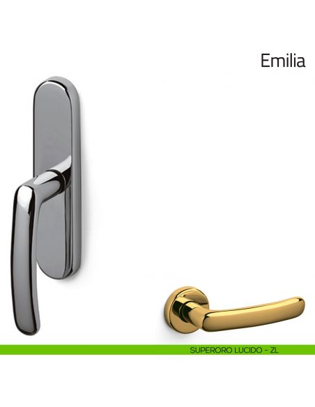 Maniglia per finestra cremonese Emilia Olivari superoro lucido