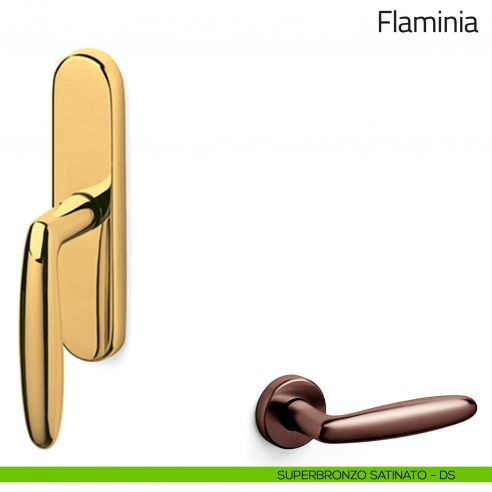 Maniglia per finestra cremonese Flaminia Olivari superbronzo satinato