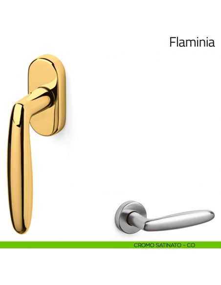 Maniglia per finestra martellina DK Flaminia Olivari cromo satinato