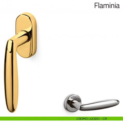 Maniglia per finestra martellina DK Flaminia Olivari cromo lucido