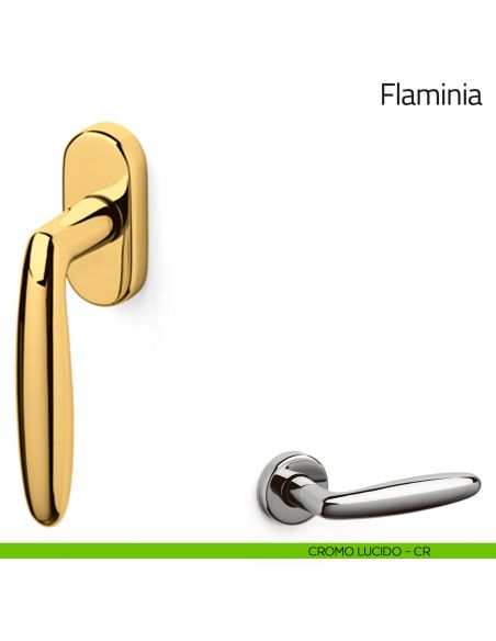 Maniglia per finestra martellina DK Flaminia Olivari cromo lucido