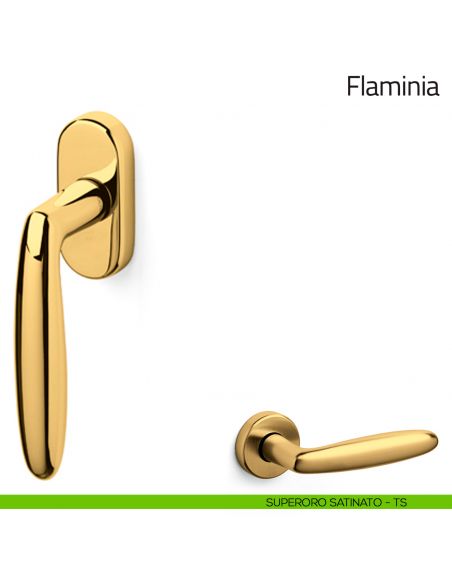 Maniglia per finestra martellina DK Flaminia Olivari superoro satinato