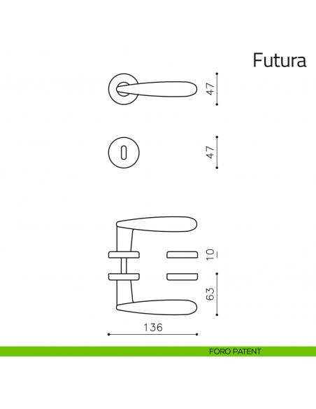 Maniglia per porta Futura Olivari foro patent