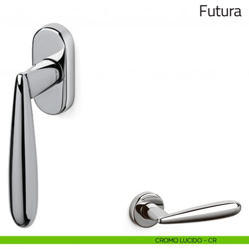Maniglia per finestra martellina DK Futura Olivari cromo lucido