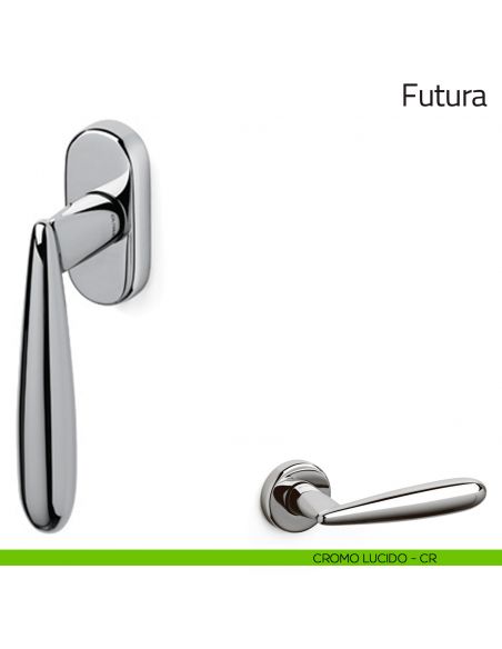 Maniglia per finestra martellina DK Futura Olivari cromo lucido