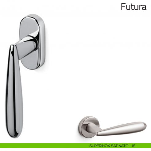 Maniglia per finestra martellina DK Futura Olivari superinox satinato