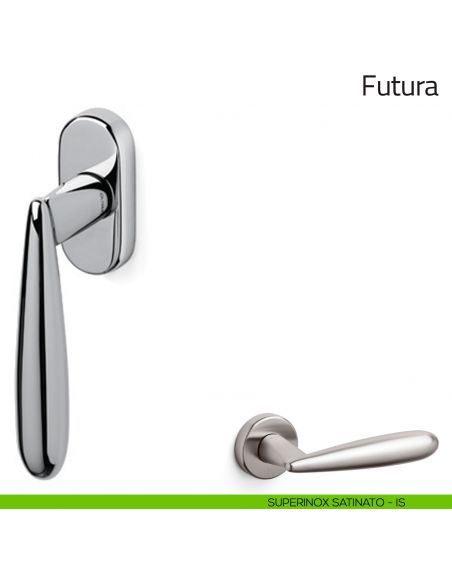 Maniglia per finestra martellina DK Futura Olivari superinox satinato