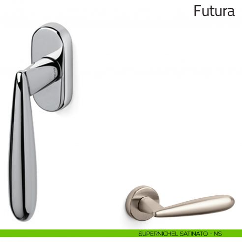 Maniglia per finestra martellina DK Futura Olivari supernichel satinato