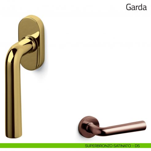 Maniglia per finestra martellina DK Garda Olivari superbronzo satinato
