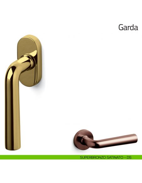 Maniglia per finestra martellina DK Garda Olivari superbronzo satinato