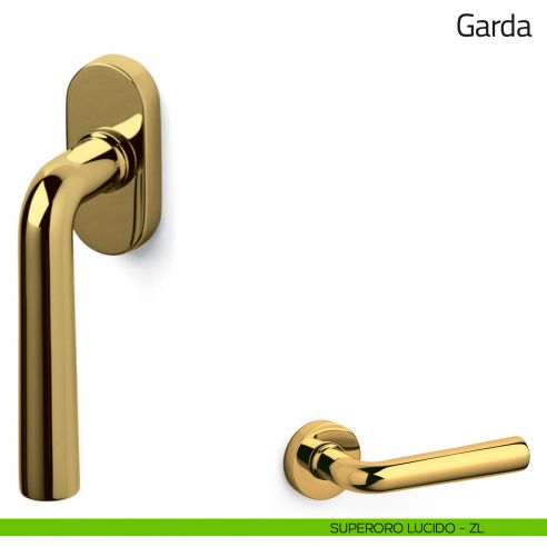 Maniglia per finestra martellina DK Garda Olivari superoro lucido