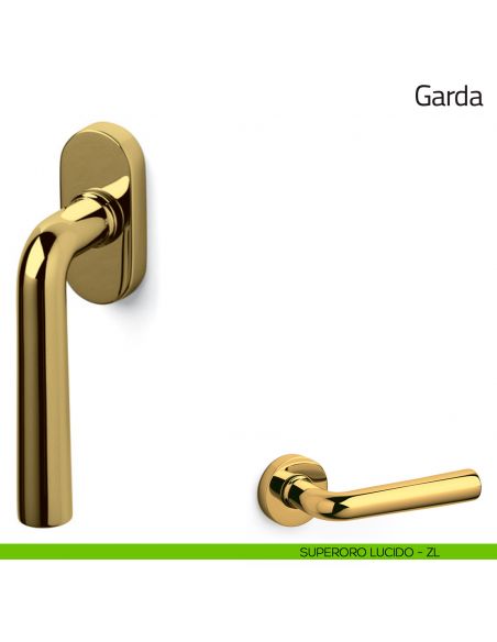 Maniglia per finestra martellina DK Garda Olivari superoro lucido