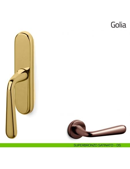 Maniglia per finestra cremonese Golia Olivari superbronzo satinato