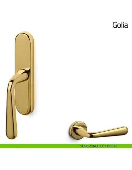 Maniglia per finestra cremonese Golia Olivari superoro lucido