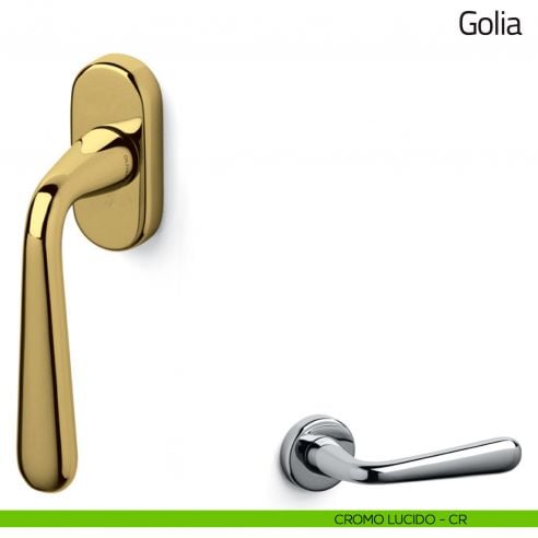 Maniglia per finestra martellina DK Golia Olivari cromo lucido