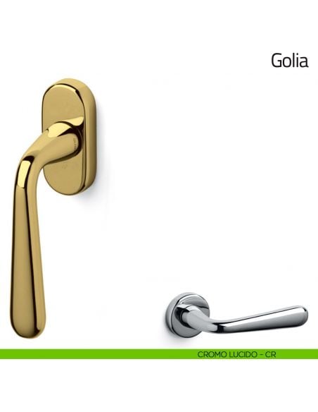 Maniglia per finestra martellina DK Golia Olivari cromo lucido
