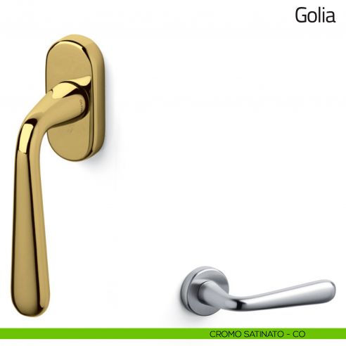 Maniglia per finestra martellina DK Golia Olivari cromo satinato
