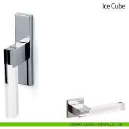 Maniglia in cristallo per finestra cremonese Ice Cube Olivari 2