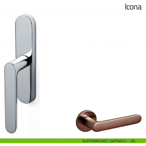Maniglia per finestra cremonese Icona Olivari superbronzo satinato