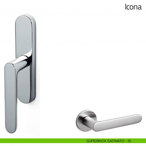 Maniglia per finestra cremonese Icona Olivari superinox satinato