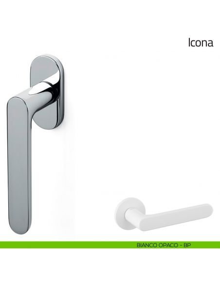 Maniglia per finestra martellina DK Icona Olivari bianco opaco