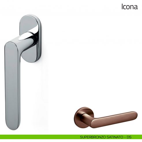 Maniglia per finestra martellina DK Icona Olivari superbronzo satinato
