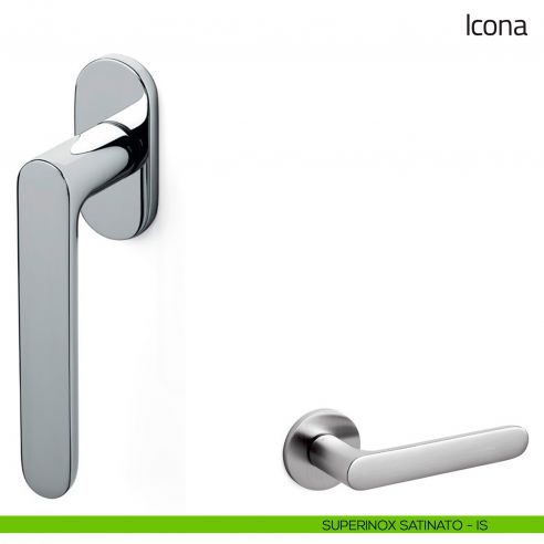 Maniglia per finestra martellina DK Icona Olivari superinox satinato