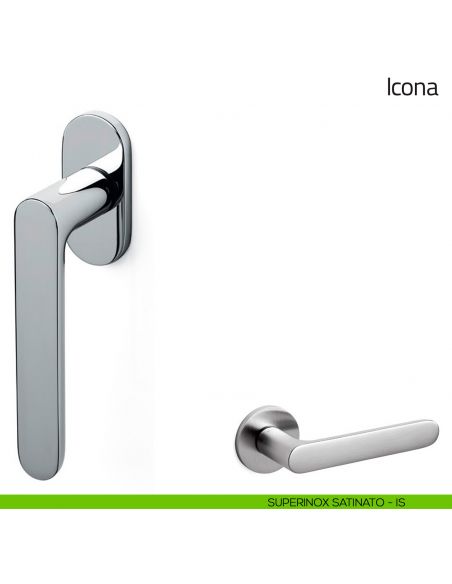 Maniglia per finestra martellina DK Icona Olivari superinox satinato