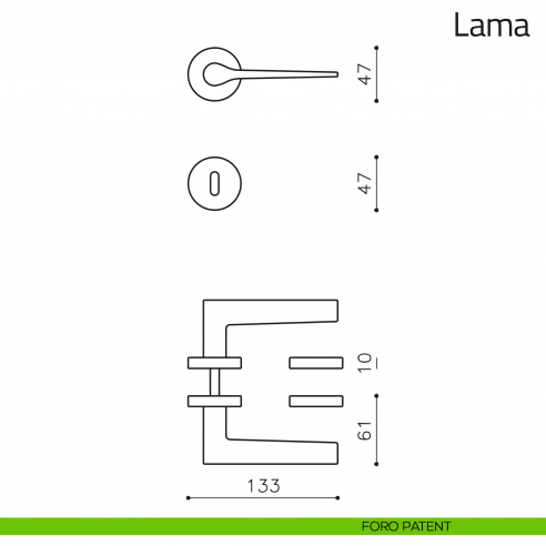 Maniglia per porta Lama Olivari foro patent