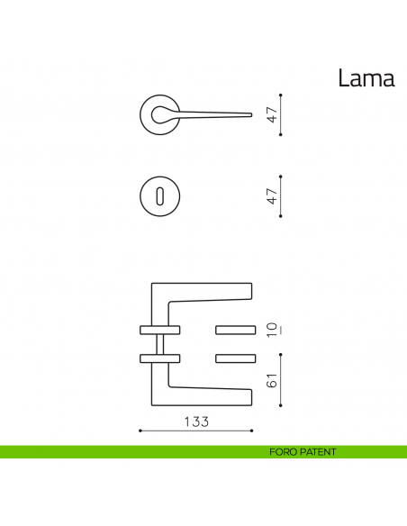 Maniglia per porta Lama Olivari foro patent