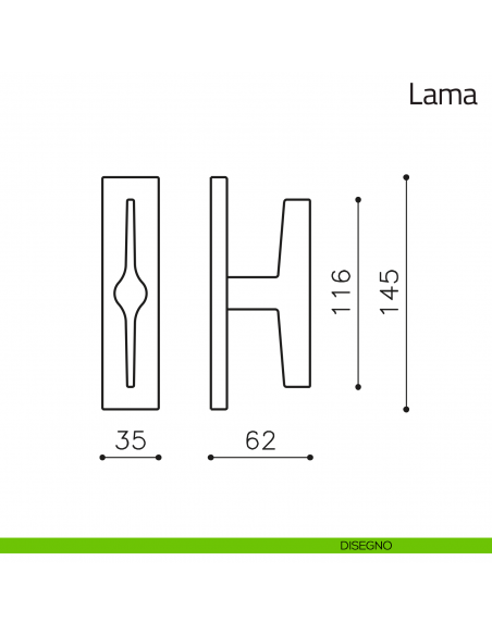 Maniglia per finestra cremonese Lama Olivari disegno
