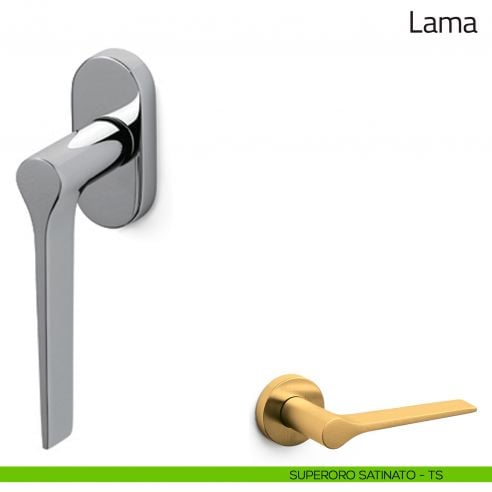 Maniglia per finestra martellina DK Lama Olivari superoro satinato