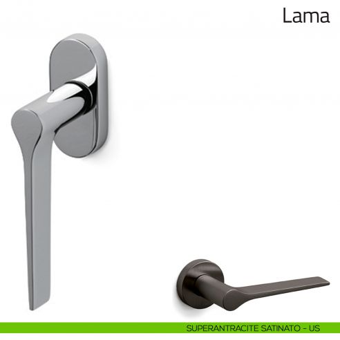 Maniglia per finestra martellina DK Lama Olivari superantracite satinato