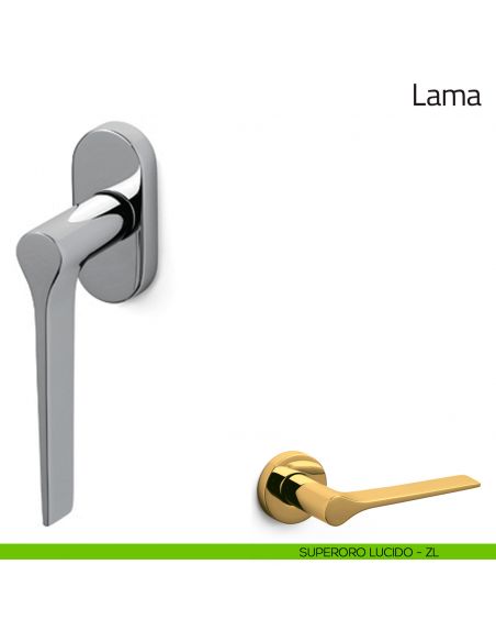 Maniglia per finestra martellina DK Lama Olivari superoro lucido