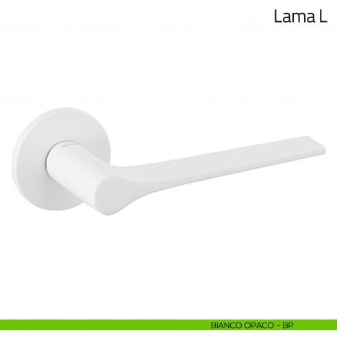 Maniglia per porta Lama L Olivari bassa bianco opaco