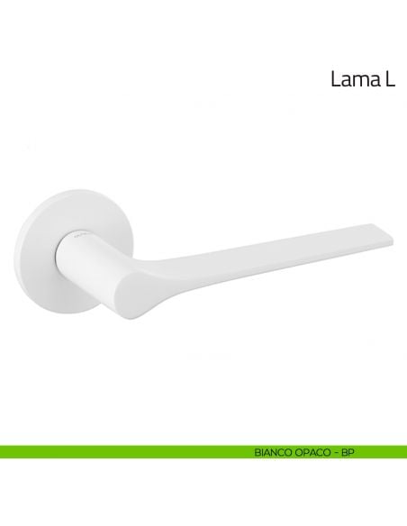 Maniglia per porta Lama L Olivari bassa bianco opaco
