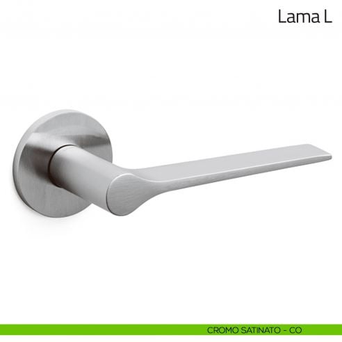 Maniglia per porta Lama L Olivari bassa cromo satinato