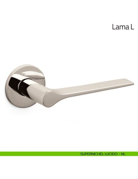 Maniglia per porta Lama L Olivari bassa supernichel lucido
