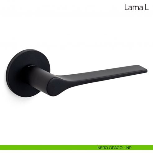 Maniglia per porta Lama L Olivari bassa nero opaco