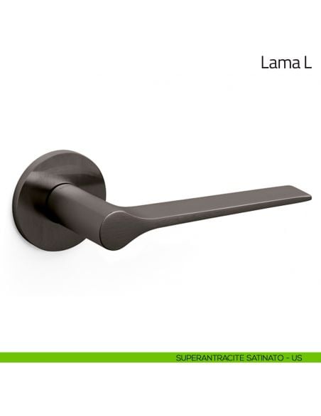 Maniglia per porta Lama L Olivari bassa superantracite satinato