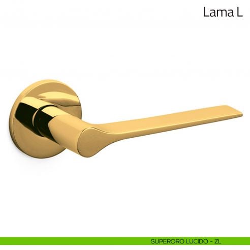 Maniglia per porta Lama L Olivari bassa superoro lucido